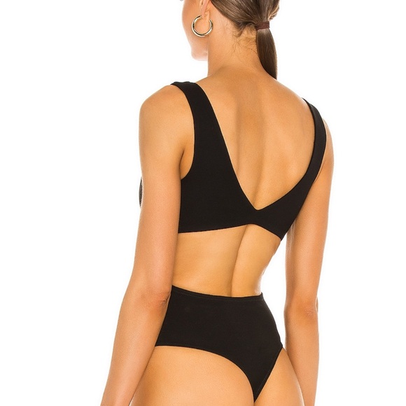 NBD Black V-Neck Bodysuit - Picture 4 of 6